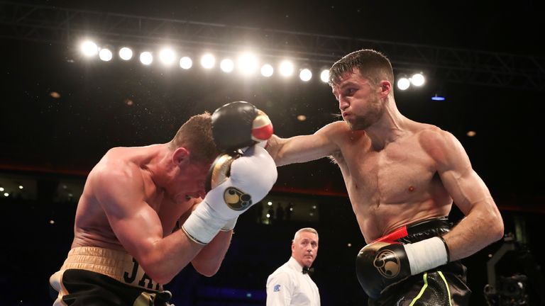 BATTLE ON THE MERSEY
ECHO ARENA,LIVERPOOL
PIC;LAWRENCE LUSTIG
Super-Welterweight contest
ANTHONY FOWLER  v JAY BYRNE