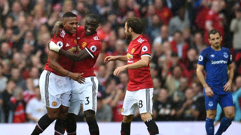 Antonio Valencia goal celeb, Manchester United v Everton, Premier League