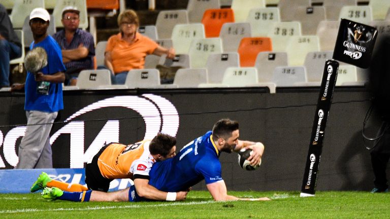 Leinster's Barry Daly scores the opening try