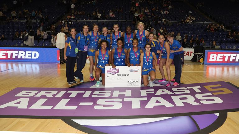 JUST EAT BRITISH ALL-STARS FAST FIVE NETBALL.02 ARENA,LONDON.PIC;LAWRENCE LUSTIG.FINAL.LOUGHBOROUGH LIGHTNING V TEAM BATH 