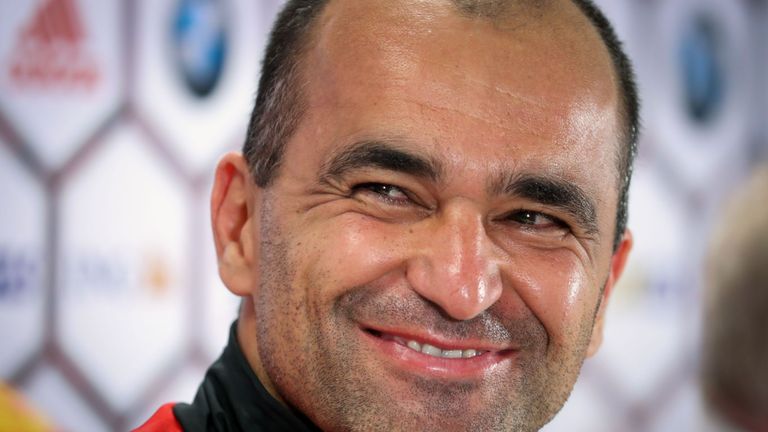 Belgium's head coach Roberto Martinez attends a press conference of the Belgium's football team Red Devils, on August 31, 2016, in Brussels