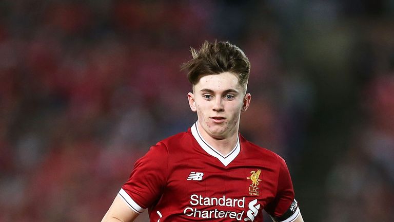 Ben Woodburn in action during the friendly match between Sydney FC and Liverpool at ANZ Stadium 