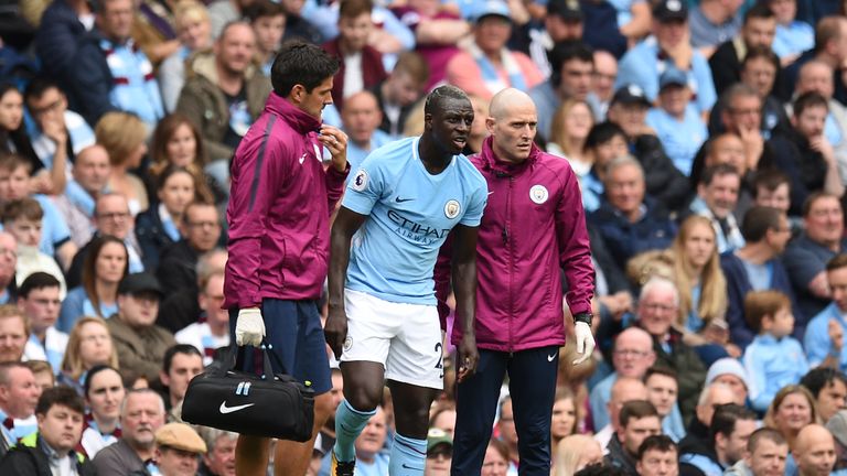 Benjamin Mendy was substituted after just 29 minutes against Crystal Palace 