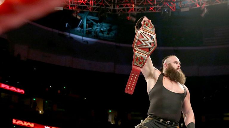 Braun Strowman stood over Brock Lesnar with the Universal Championship in hand to send a message ahead of their clash at No Mercy.