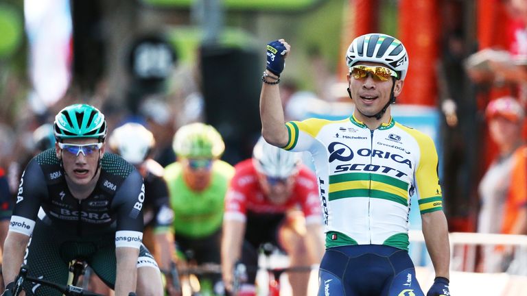 Caleb Ewan overcame some challenging conditions in northern England