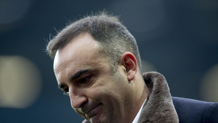 BIRMINGHAM, ENGLAND - MARCH 11 : Carlos Carvalhal of Sheffield Wednesday if sent to the stands during the Sky Bet Championship match between Aston Villa an