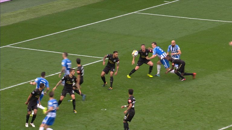 Chancel Mbemba fell to the ground in the build-up to Brighton's opening goal