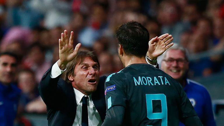 Antonio Conte (left) is the main factor behind Alvaro Morata's move to Chelsea, says the striker
