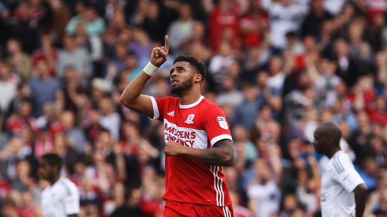 Cyrus Christie of celebrates his late equaliser 