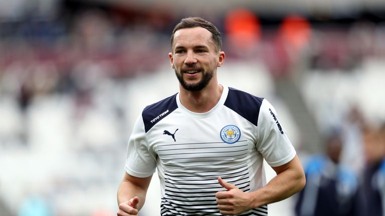 Leicester City's Daniel Drinkwater warms up before the Premier League match at London Stadium, West Ham v Leicester, March 2017