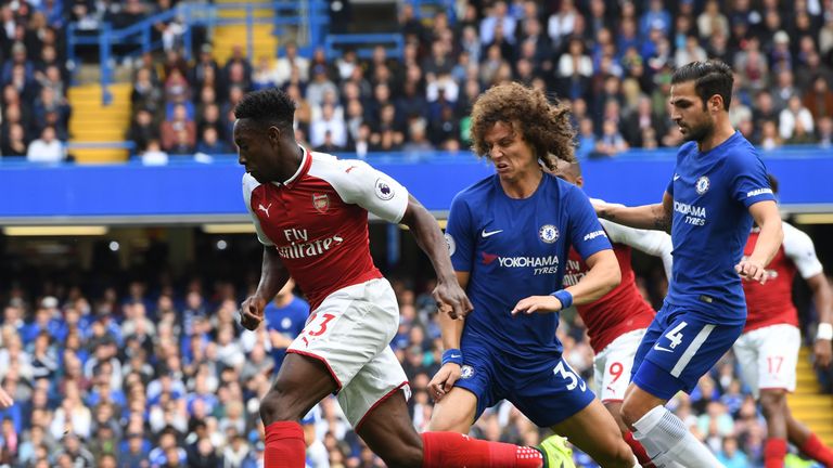 during the Premier League match between Chelsea and Arsenal at Stamford Bridge on September 17, 2017 in London, England.