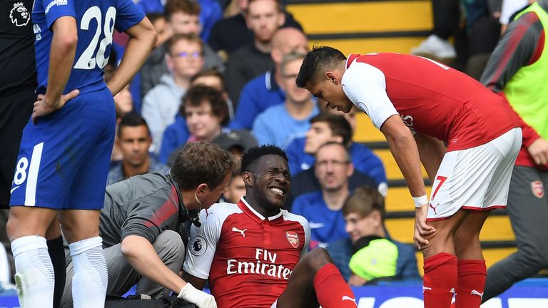 Danny Welbeck was injured during Arsenal's draw at Chelsea