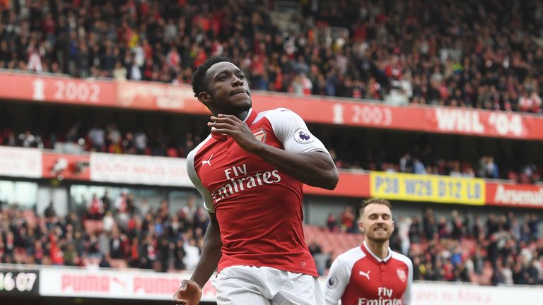 Danny Welbeck of Arsenal during the Premier League match between Arsenal and AFC Bournemouth at Emirates Stadium on September 9, 2017 in London, England. 