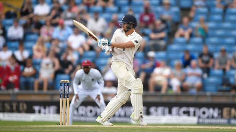 England batsman Dawid Malan hits out during day four of the 2nd Investec Test Match against West Indies at Headingley