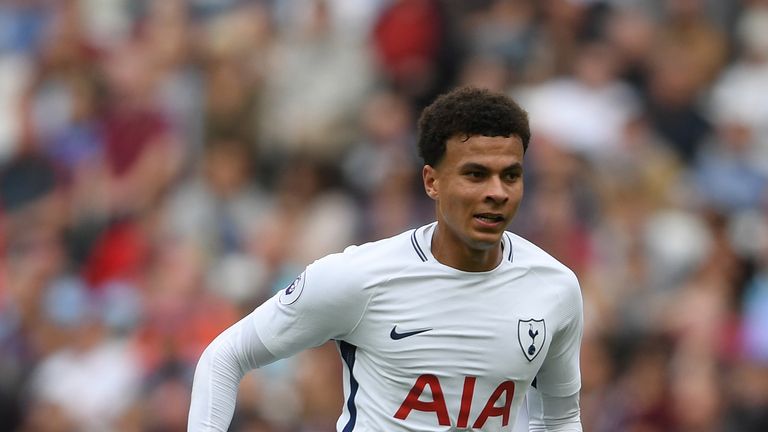 Dele Alli of Tottenham in action during the Premier League match between West Ham United and Tottenham Hotspur at London Stadium