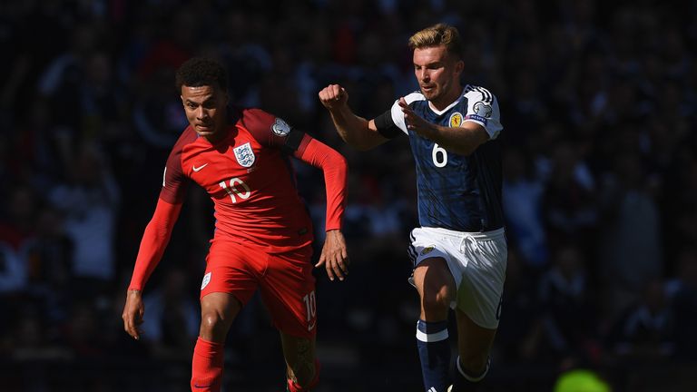 England's Dele Alli Scotland's James Morrison hoping to be in Russia next summer