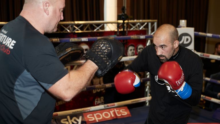 Sean 'Masher' Dodd in action at Monday's public workout