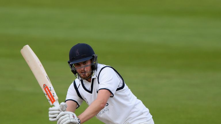 Warwickshire batsman Dominic Sibley picks up some runs during the Specsavers County Championship