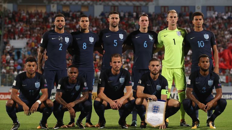 England's starting XI against Malta