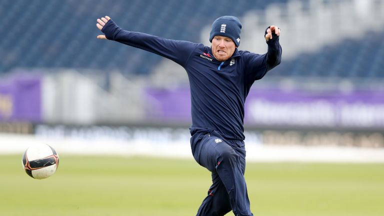 England's Eoin Morgan during a nets session at the Emirates Riverside, Chester-Le-Street