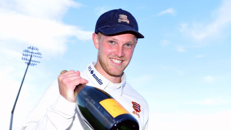 Essex's Jamie Porter celebrates victory over Warwickshire on Thursday