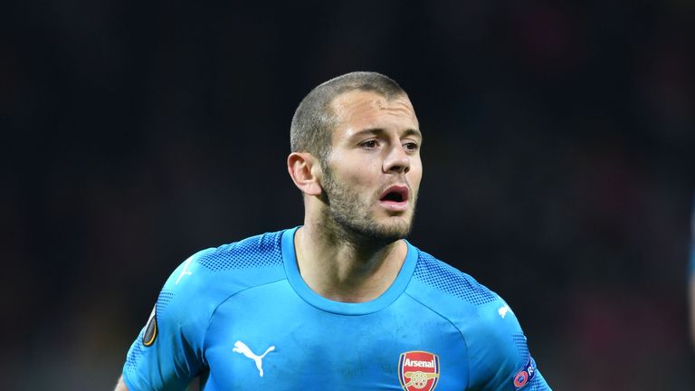 Jack Wilshere of Arsenal in action against BATE Borisov in the Europa League