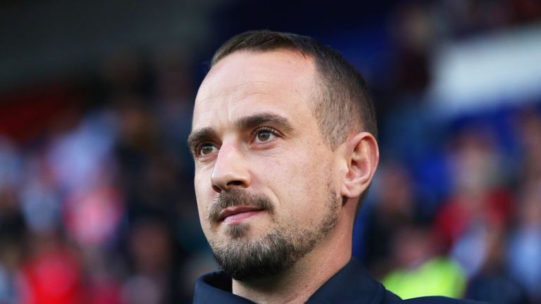 Mark Sampson during the FIFA Women's World Cup Qualifier between England and Russia