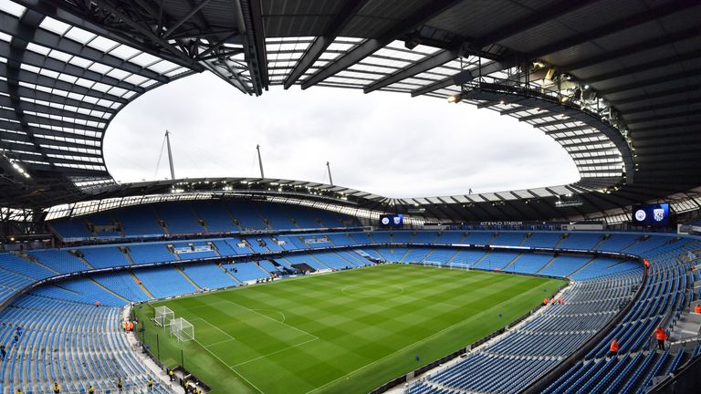 General view inside the Etihad Stadium ahead of the Premier League match between Manchester City and West Bromwich Albion