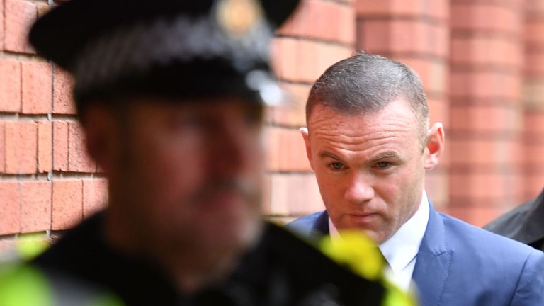 Wayne Rooney arrives at Stockport Magistrates Court to face a drink-driving charge