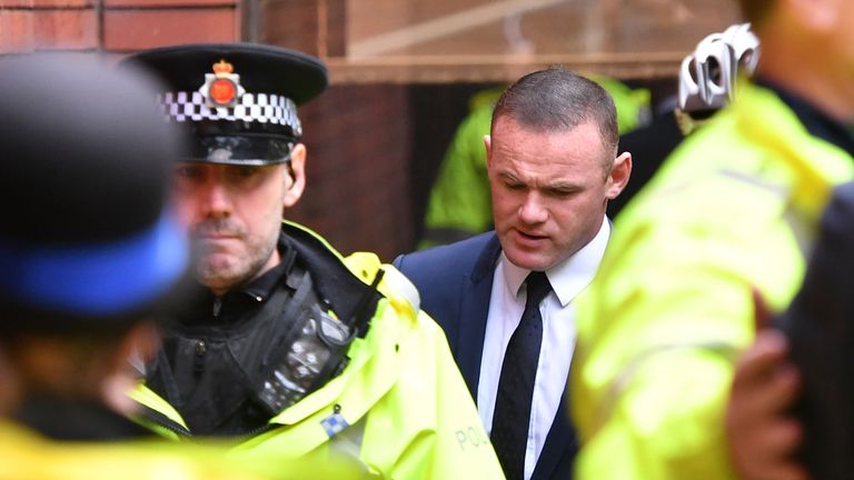 Wayne Rooney arrives at Stockport Magistrates Court to face a charge of drink-driving