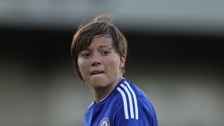 BOREHAMWOOD, ENGLAND - AUGUST 23:   Fran Kirby of Chelsea Ladies FC during the FA WSL match between Arsenal Ladies FC and Chelsea Ladies FC at Meadow Park 