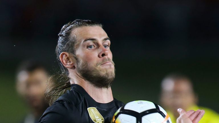 Real Madrid's Gareth Bale controls the ball against Manchester City during their International Champions Cup football match in Los Angeles, California