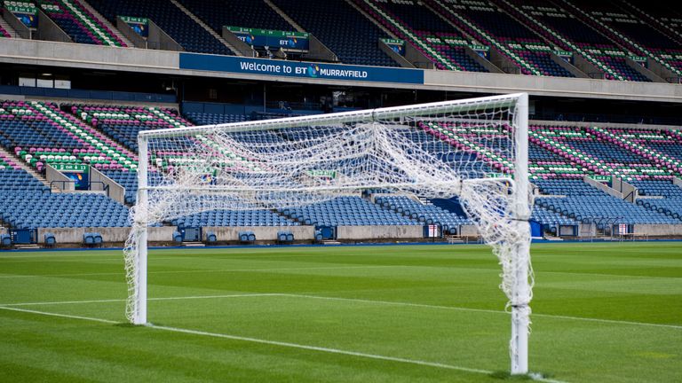 A different set of goals at Murrayfield as the stadium prepares to become Hearts' temporary home 
