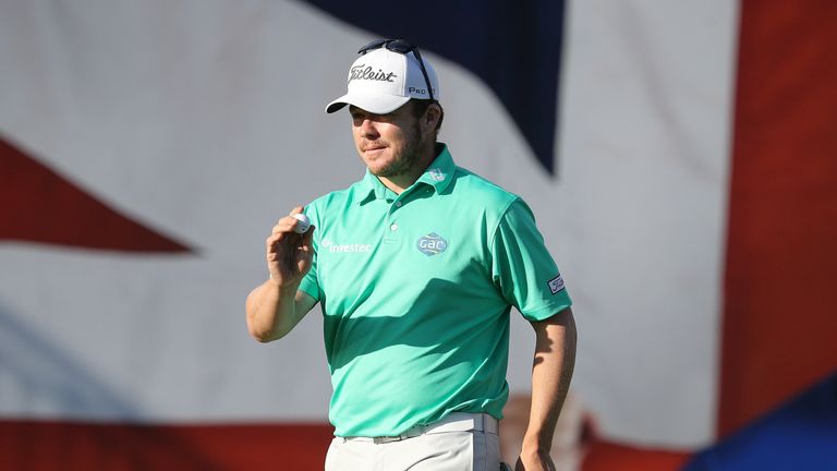 South Africa's George Coetzee celebrates his putt on the 18th during day one of the British Masters at Close House Golf Club, Newcastle.