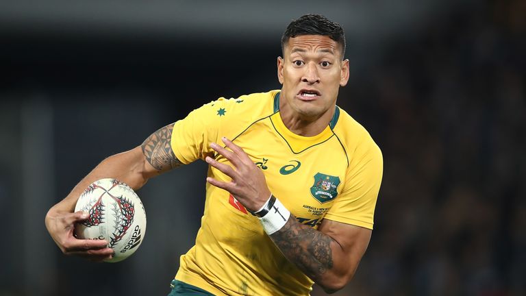 DUNEDIN, NEW ZEALAND - AUGUST 26 2017:  Israel Folau of the Wallabies during The Rugby Championship Bledisloe Cup match between NZ and Aus