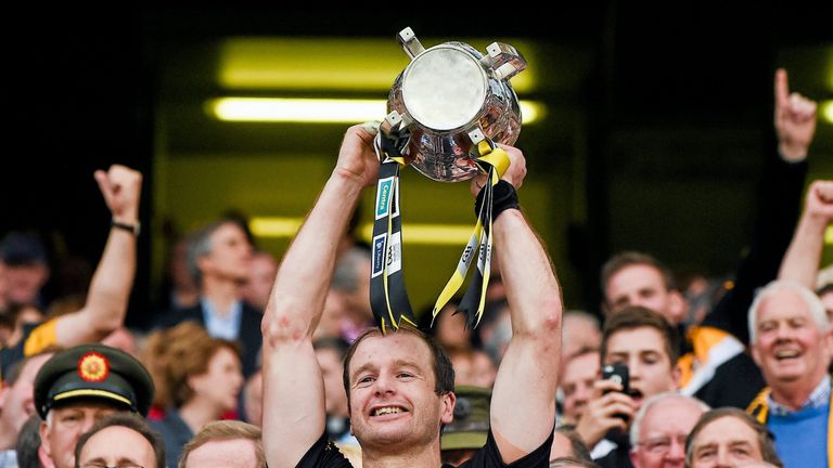 JJ Delaney lifts the Liam MacCarthy Cup in 2014 after the replay against Tipperary