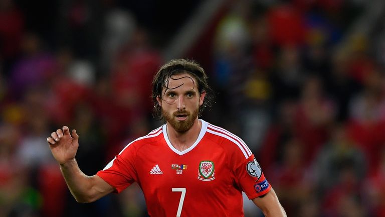 CARDIFF, WALES - SEPTEMBER 05:  Joe Allen of Wales in action during the FIFA 2018 Group D World Cup Qualifier between Wales and Moildova at Cardiff City St