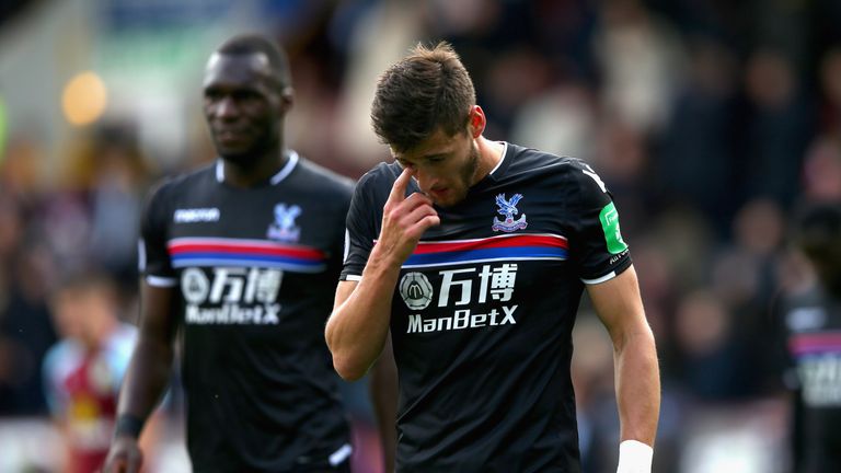 Joel Ward of Crystal Palace looks dejected during the Premier League match between Burnley and Crystal Palace at Turf Moor
