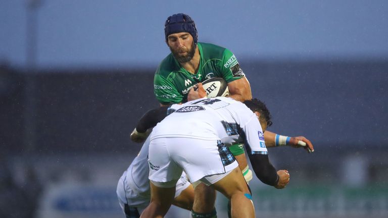 John Muldoon on the charge for Connacht