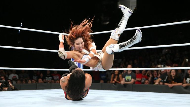 An elbow drop from the top rope from Sane was enough to finally beat Baszler.