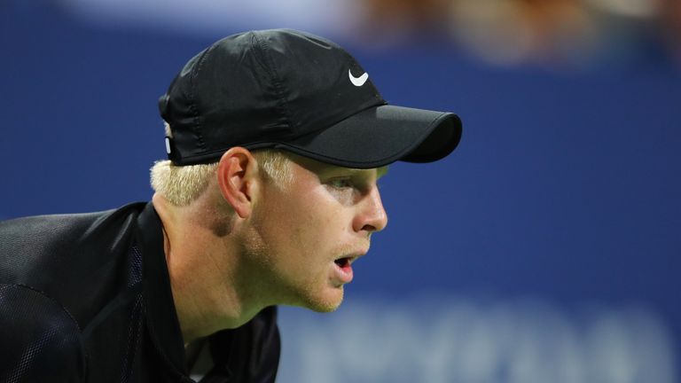 NEW YORK, NY - AUGUST 30:  Kyle Edmund of Great Britain reacts against Steve Johnson of the United States during their second round Men's Singles match on 