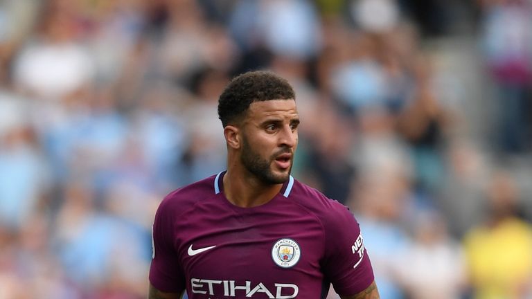 BRIGHTON, ENGLAND - AUGUST 12:  Kyle Walker of Manchester City in action during the Premier League match between Brighton and Hove Albion and Manchester Ci