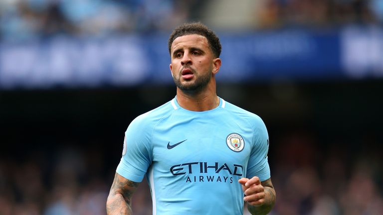MANCHESTER, ENGLAND - SEPTEMBER 23:  Kyle Walker of Manchester City during the Premier League match between Manchester City and Crystal Palace at Etihad St