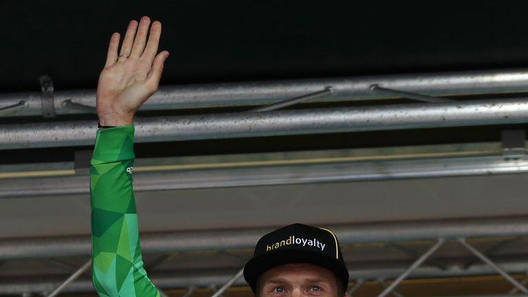 Lotto NL-Jumbo's Lars Boom celebrates his victory of the Tour of Britain after stage eight 
