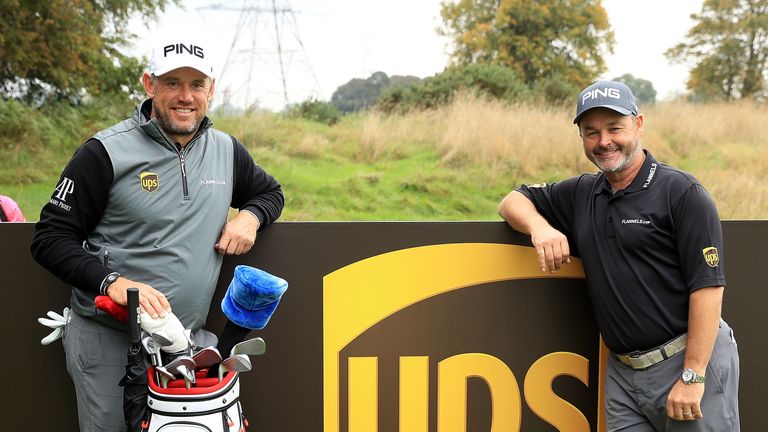 Lee Westwood and his caddie Billy Foster ahead of the British Masters