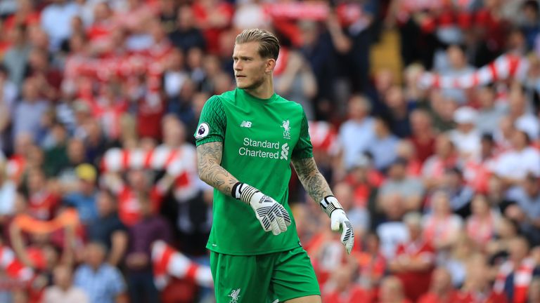 Loris Karius kept a clean sheet in Liverpool's 4-0 win over Arsenal last month