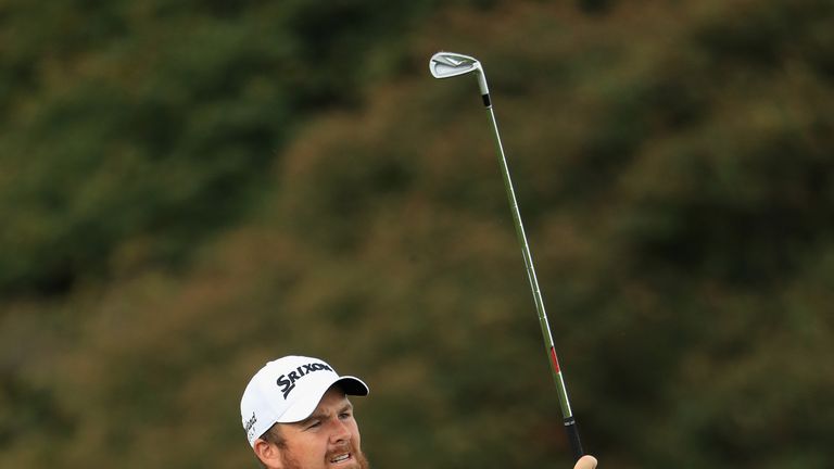 NEWCASTLE UPON TYNE, ENGLAND - SEPTEMBER 30:  Shane Lowry of Ireland in action during the third round of the British Masters at Close House Golf Club on Se