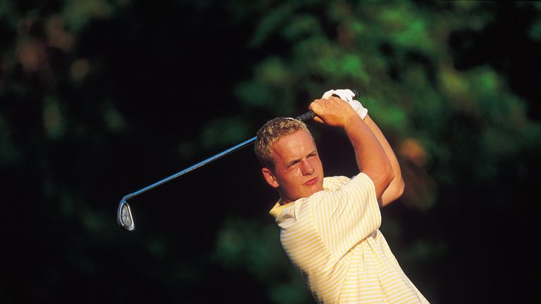 12 Aug 2001:  Luke Donald of Great Britain & Ireland in action during the 38th Walker Cup Match between Great Britain/Ireland and the USA played at the Oce