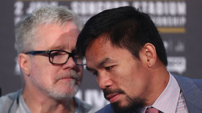 Trainer Freddie Roach and Manny Pacquiao