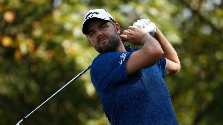 LAKE FOREST, IL - SEPTEMBER 15:  Marc Leishman of Australia hits his tee shot on the ninth hole during the second round of the BMW Championship at Conway F